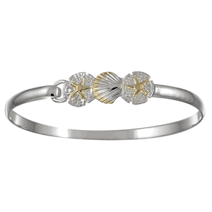 Ss/14ky 4mm 1 Scal 2 Sand Dollar Two Tone Bracelet 8.0 Inch - TT4SDSSD80