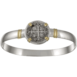 Ss/14ky 8mm Treasure Coin Two Tone Bracelet 9.0 Inch - TT8TC90