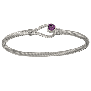 Ss 3.5mm Unity Amethyst Cable Bracelet 6.5 Inch - CBLS35UNYA65