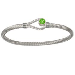 Ss 3.5mm Unity Peridot Cable Bracelet 7.0 Inch - CBLS35UNYP70