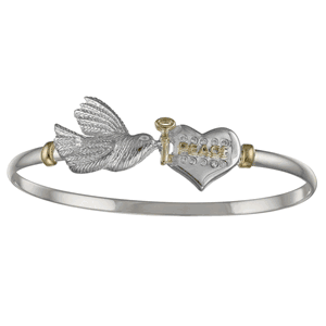 Ss 4mm Peace Bracelet W/ 0.08 Ct Tw Dia And 14ky Wrap And Accent 7.0 Inch - TT4PEACED70
