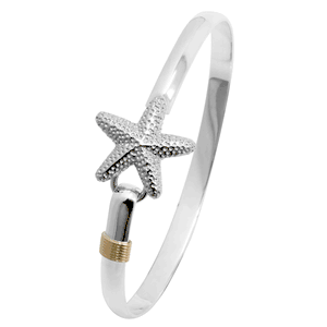 Ss 5mm Starfish Bracelet W/14ky Wraps 7.5 Inch - C5SF75