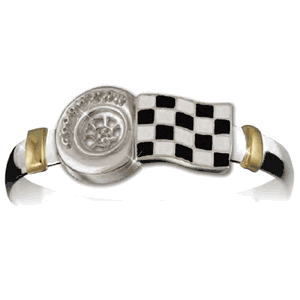 Ss 8mm Racing Tires Bracelet W/14ky Wrap 7.5 Inch - RTC875