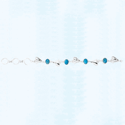 Ss Mar Azul Larimar Conch Link Bracelet - MAL131SB