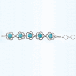 Ss Mar Azul Larimar Florale Bracelet W/white Topaz - MAL136SB