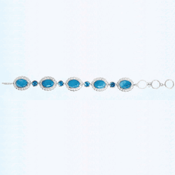 Ss Mar Azul Larimar Paloma  Bracelet W/blue Topaz - MAL135SB