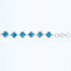 Ss Mar Azul Larimar Royale Bracelet W/white Topaz - MAL137SB