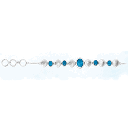 Ss Mar Azul Larimar Scallop Link Bracelet - MAL128SB