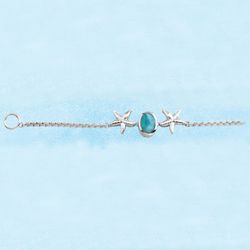 Ss Mar Azul Larimar Shorty Starfish Link Bracelet - MAL130SSB