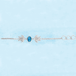 Ss Mar Azul Larimar Shorty Turtle Link Bracelet - MAL141SSB