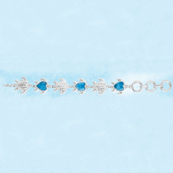 Ss Mar Azul Larimar Turtle Link Bracelet - MAL141SB