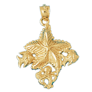 Starfish wish fish Gold Charm DAZ-100