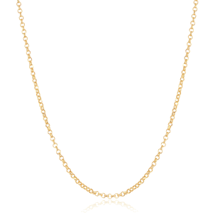 Sterling Silver 0.9mm Cable Chain - Gold Plated - 16 Inch - Q-5339-16