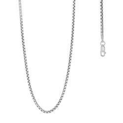 Sterling Silver 2.6mm Round Box Chain - Rhodium Plated - 18 Inch - Q-5194-18