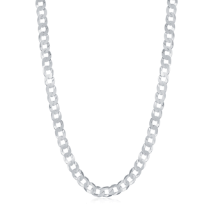 Sterling Silver 4.4mm Cuban Chain - Rhodium Plated - 16 Inch - Q-5490-16