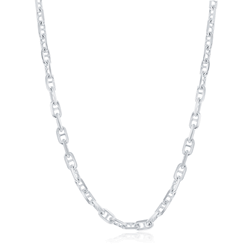 Sterling Silver 4.6mm Anchor Marina Chain - Rhodium Plated - 20 Inch - Q-5581-20