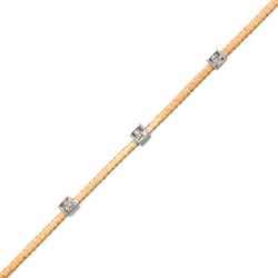 Sterling Silver 7.5 GP CZ Squares Bracelet - 7.5 Inch - T-5491