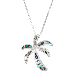 Sterling Silver Abalone Palm Tree Pendant  - K-7262