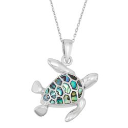 Sterling Silver Abalone Turtle Pendant  - K-7280
