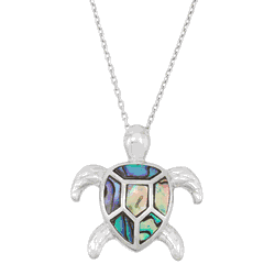 Sterling Silver Abalone Turtle Pendant  - K-7297