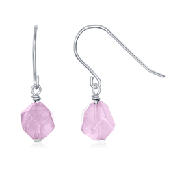 Sterling Silver Amethyst 8MM Rock Earrings  - D-6650