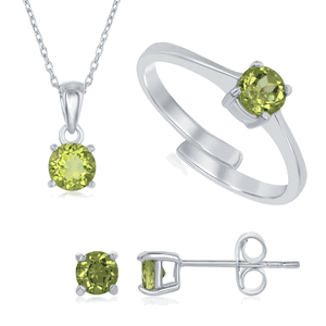 Sterling Silver August Birthstone Peridot Set  - SET-496
