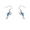 Sterling Silver Blue Inlay Opal Leaping Dolphin Earrings  - D-3349