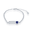 Sterling Silver Double Strand Micro Pave with Navy Evil Eye ID Bracelet - 6+1 Inch - T-7469