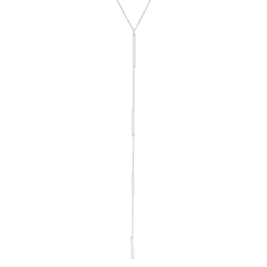 Sterling Silver Extra Long Y Design Multiple Bar Necklace - 16 Inch - L-3783