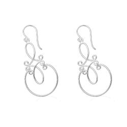 Sterling Silver Fancy Designed Earring  - A-1677