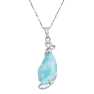 Sterling Silver Fancy Larimar Pendant  - K-7147