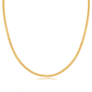 Sterling Silver Gold Plated Diamond-Cut Wire Design Necklace - 17 Inch - L-4172-GP