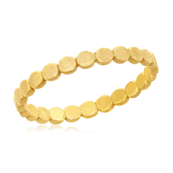 Sterling Silver Gold-Plated Matte Linked Circles Ring - Size 7 - W-1874-7