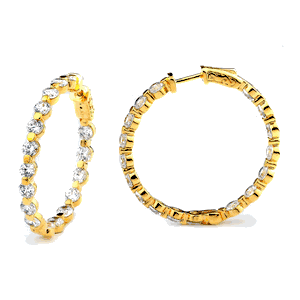 Sterling Silver Gold Plated with CZ Hoop Earrings DAZ-DCE-46Y