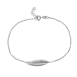 Sterling Silver Large Leaf Anklet - 9 Inch - R-9125
