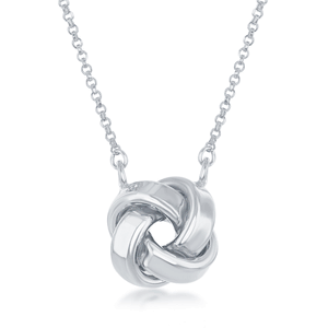 Sterling Silver Love Knot Necklace - 16 Inch - L-4034