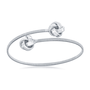 Sterling Silver Love Knot Wire Bangle  - U-6587