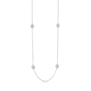 Sterling Silver  Micro Pave By the Yard Necklace - 18 Inch - M-4772-18