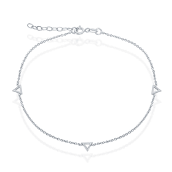 Sterling Silver Open Triangle Anklet - 9 Inch - R-9144