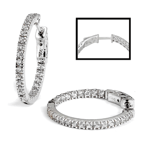 Sterling Silver Rhodium Plated and CZ Hoop Earrings DAZ-DCE-38