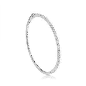 Sterling Silver Rhodium Plated and Micro-Pave CZ Bangle DAZ-DCB-535