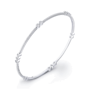Sterling Silver Rhodium Plated Bangle DAZ-DBB054S