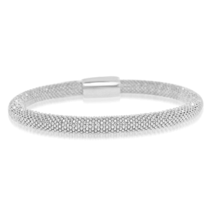 Sterling Silver Rhodium Plated Italian Beaded Bangle DAZ-DRB-543