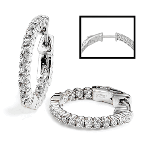 Sterling Silver Rhodium Plated with CZ Hoop Earrings DAZ-DCE-43