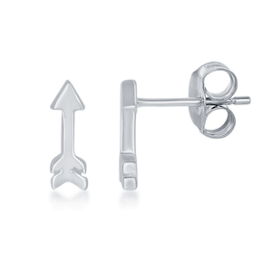 Sterling Silver Small Arrow Stud Earrings  - A-2392