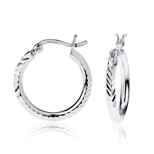 Sterling Silver Small D-C Hoop Earrings  - A-1891
