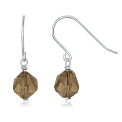 Sterling Silver Smokey 8MM Rock Earrings  - D-6646