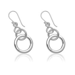 Sterling Silver Twisted 8&comma; Small and Large Interlocking Circles Earrings  - A-1637