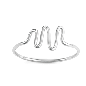 Sterling Silver Wave Ring - Size 6 - W-1616-6