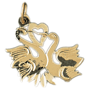 Swan Gold Charm DAZ-3005